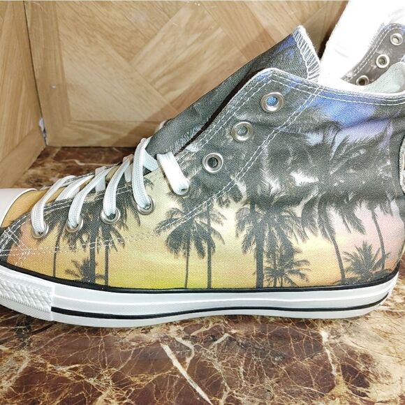 NEW Converse women's All star Chuck taylor palm tree yellow shoe size 10.5 - Picture 6 of 12